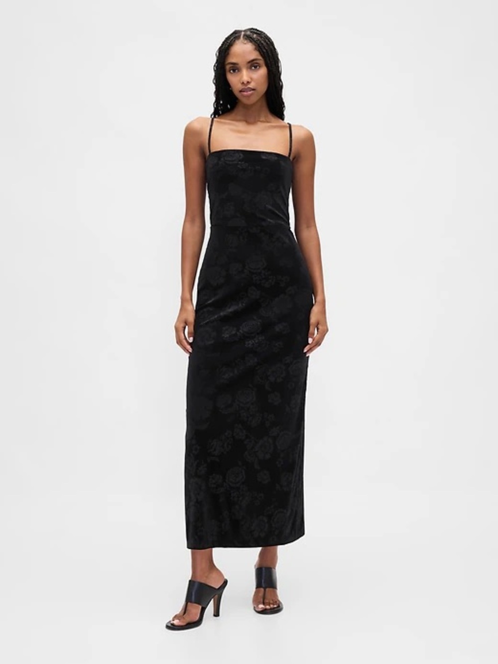 Gap floral velvet midi dress nwt